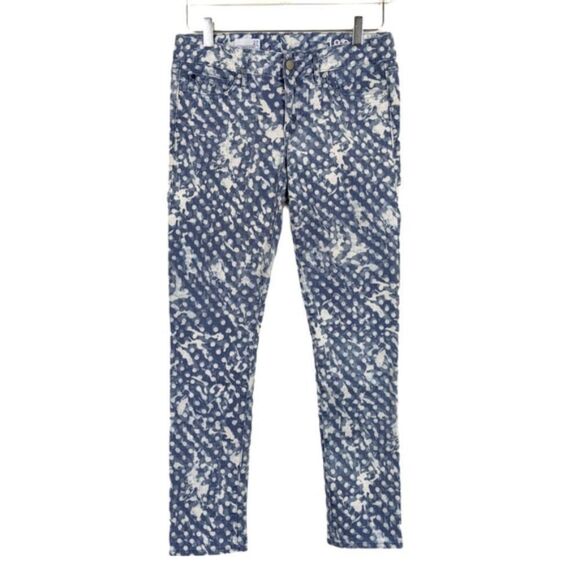 Gap Always Skinny Blue and White Patterned Ankle Jeans Women's 27 - Picture 2 of 8